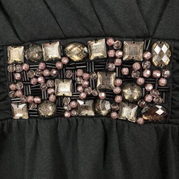 Boden Surplice Neckline 3/4 Sleeve Jeweled Waist Top Size 10 - Picture 2 of 7